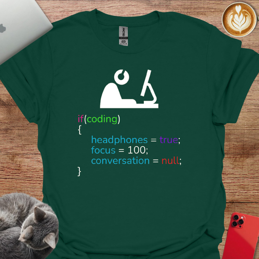 if Coding, Headphones in, Focus 100, and Conversation Null