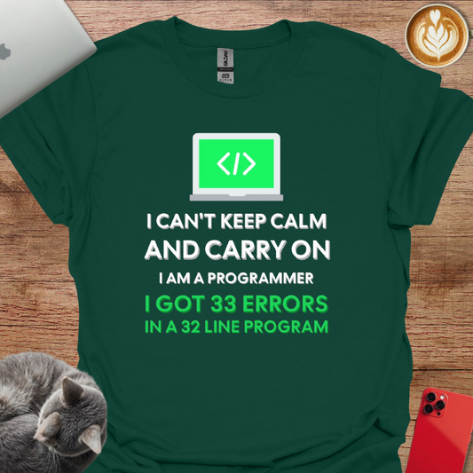 I Can't Keep Calm and Carry On, I Have 33 Errors in 32 Lines